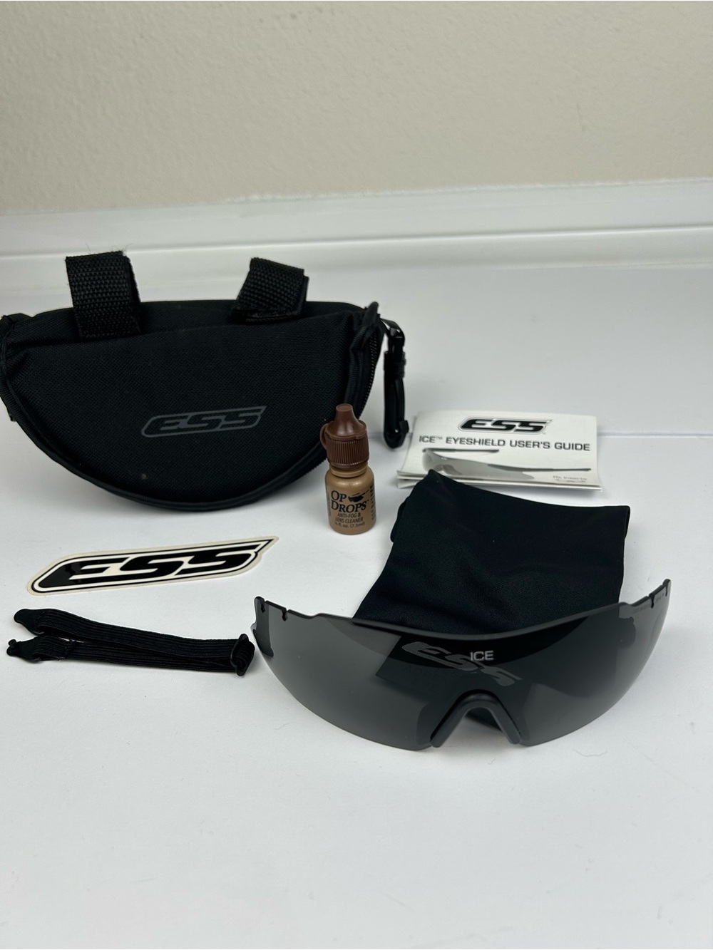 ESS ICE Ballistic Glasses Kit New Smoke Gray Replacement Lens with Case